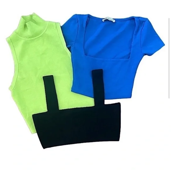 Zara Bundle Summer Essentials Tops Crop, Cami, Tank Bodysuit, Mock Neck, Size S - Picture 5 of 10